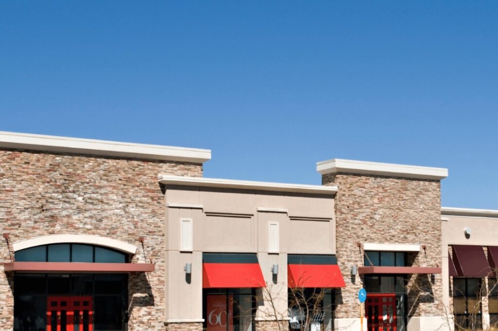 Completed mini mall with partial stone work - Idaho Falls Commercial Construction Apollo Construction Company Inc.